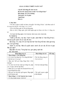 Giáo án kể chuyện Gà trống đi học cho trẻ 18–24 tháng