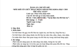 Giáo án Sự kì diệu của đôi bàn tay – Trẻ 4 – 5 tuổi