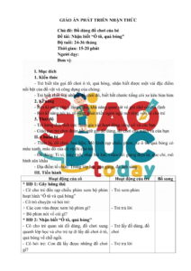 Giáo án  Nhận biết Ô tô, quả bóng – Trẻ 24- 36 tháng