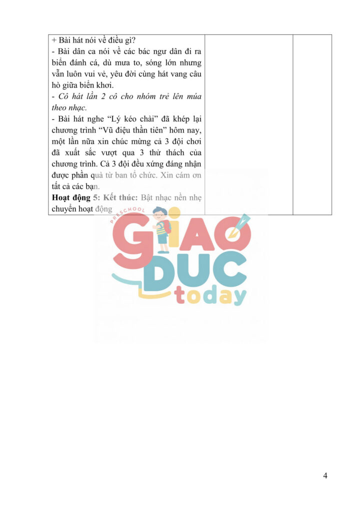 Giáo án múa minh họa đặc sắc “Em đi chơi thuyền” 5 – 6 tuổi