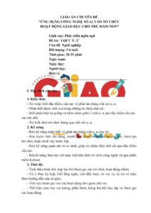 GIÁO ÁN CHUYÊN ĐỀ  “ỨNG DỤNG CÔNG NGHỆ SỐ AI VÀO TỔ CHỨC  HOẠT ĐỘNG GIÁO DỤC CHO TRẺ MẦM NON”  Lĩnh vực: Phát triển ngôn ngữ Đề tài:  LQCC U, Ư Chủ đề: Nghề nghiệp Đối tượng: 5-6 tuổi