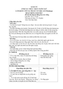 GIÁO ÁN LĨNH VỰC PHÁT TRIỂN NGÔN NGỮ LÀM QUEN VỚI TÁC PHẨM VĂN HỌC (UD Mindmap) HOẠT ĐỘNG GIÁO DỤC          Đề tài: Kể chuyện Bông hoa cúc trắng                                            Lứa tuổi: Trẻ 3- 4 tuổi