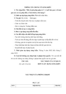 SKKN Một số giải pháp giúp trẻ 5 – 6 tuổi làm quen với toán qua các con số, phép đếm, về kích thước, hình dạng