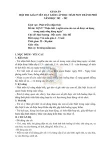 Giáo án dự thi Giáo viên dạy giỏi cấp Thành phố: LQVT – Nhận biết ý nghĩa các con số trong cuộc sống – trẻ 4-5 tuổi