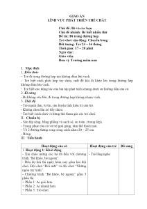 Giáo án thể dục: Đi trong đường hẹp cho trẻ 24-36 tháng