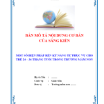 SKKN một số biện pháp rèn kỹ năng tự phục vụ cho trẻ 24–36 tháng tuổi