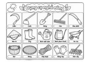 Tranh tô màu chủ đề Gia đình, Nghề nghiệp, Phương tiện giao thông cho trẻ mầm non