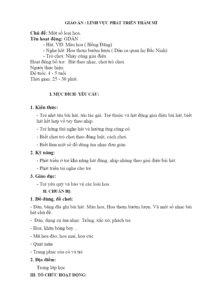 Giáo án âm nhạc “Màu hoa” cho trẻ 4–5 tuổi – Nghe hát Hoa thơm bướm lượn