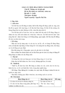 Giáo án Bé chăm sóc vườn hoa, vườn rau cho trẻ 3–4 tuổi