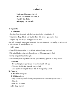 Giáo án trò chơi chữ cái e, ê cho trẻ 5–6 tuổi