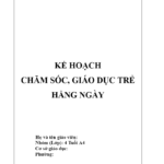 Giáo án tuần 2 lớp 4 tuổi – Kế hoạch giáo dục hằng ngày