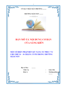 Sáng kiến kinh nghiệm rèn kỹ năng tự phục vụ cho trẻ 24–36 tháng tuổi